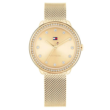 Γυναικείο ρολόι Tommy Hilfiger Demi 1782699 με χρυσό ατσάλινο μπρασελέ, χρυσό καντράν 32mm και ζιργκόν.